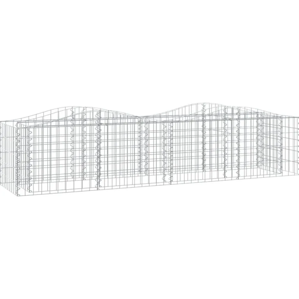 Pelouses & Jardins-vidaXL Lit surélevé à gabions arqué 200x50x50 cm Fer galvanisé