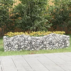 Pelouses & Jardins-vidaXL Lit surélevé à gabions arqué 200x50x50 cm Fer galvanisé