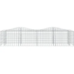 Pelouses & Jardins-vidaXL Lit surélevé à gabions arqué 200x50x50 cm Fer galvanisé