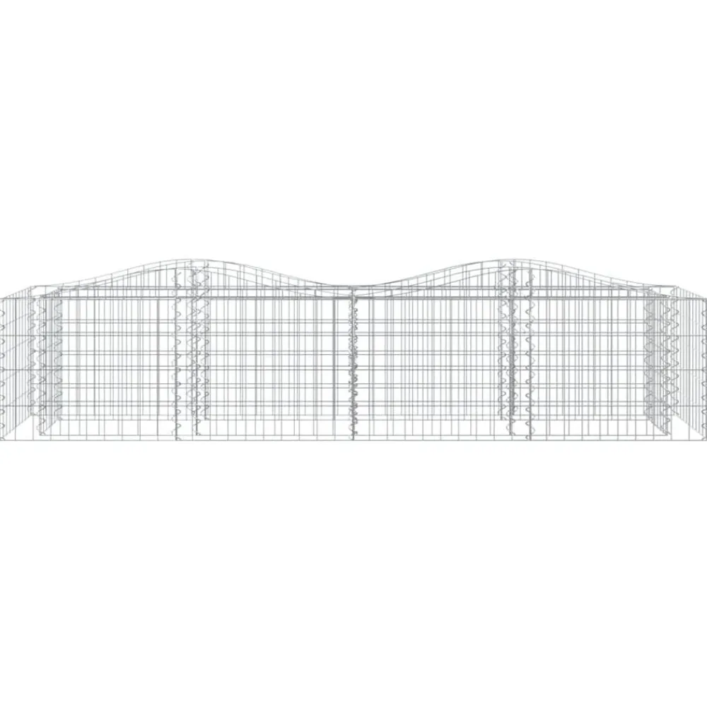 Pelouses & Jardins-vidaXL Lit surélevé à gabions arqué 200x50x50 cm Fer galvanisé