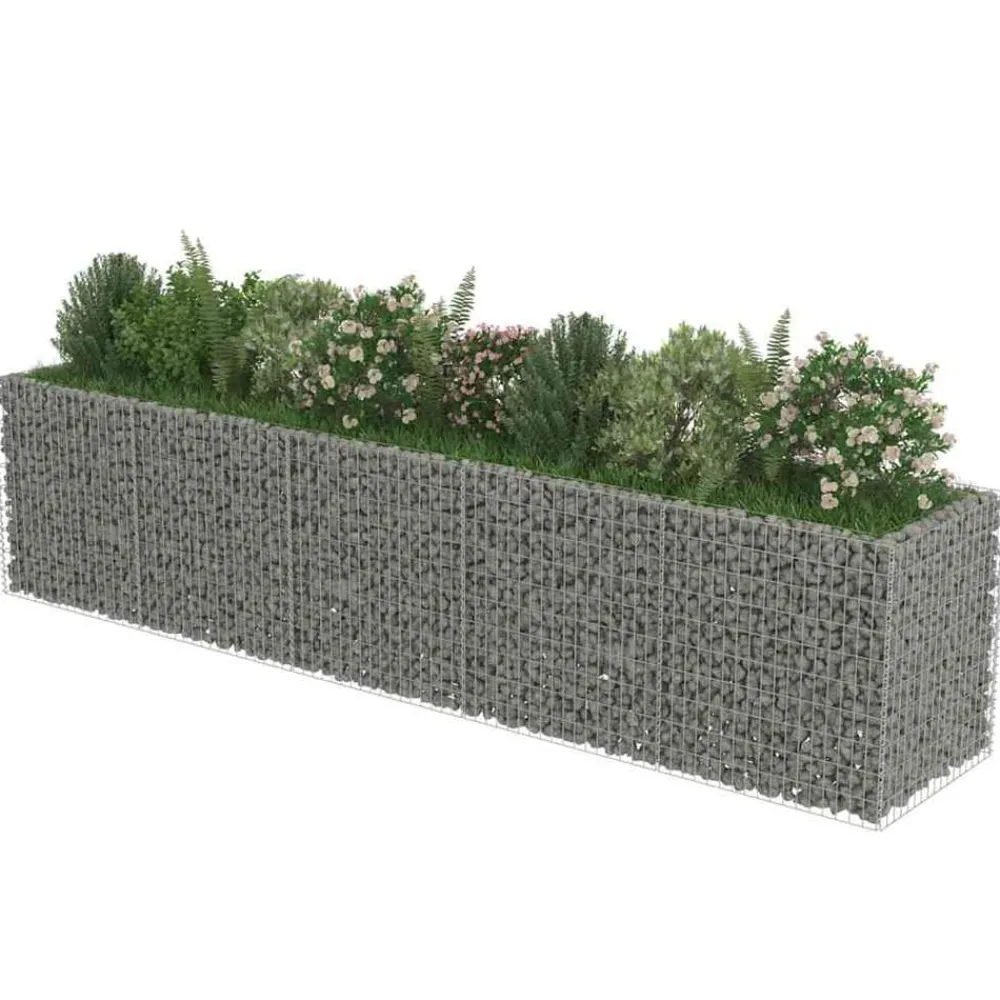 Pelouses & Jardins-vidaXL Lit surélevé à gabion Acier galvanisé 450x90x100 cm