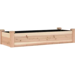 Pelouses & Jardins-vidaXL Lit surélevé de jardin doublure 120x45x25 cm bois massif sapin Naturel