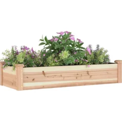 Pelouses & Jardins-vidaXL Lit surélevé de jardin doublure 120x45x25 cm bois massif sapin Naturel