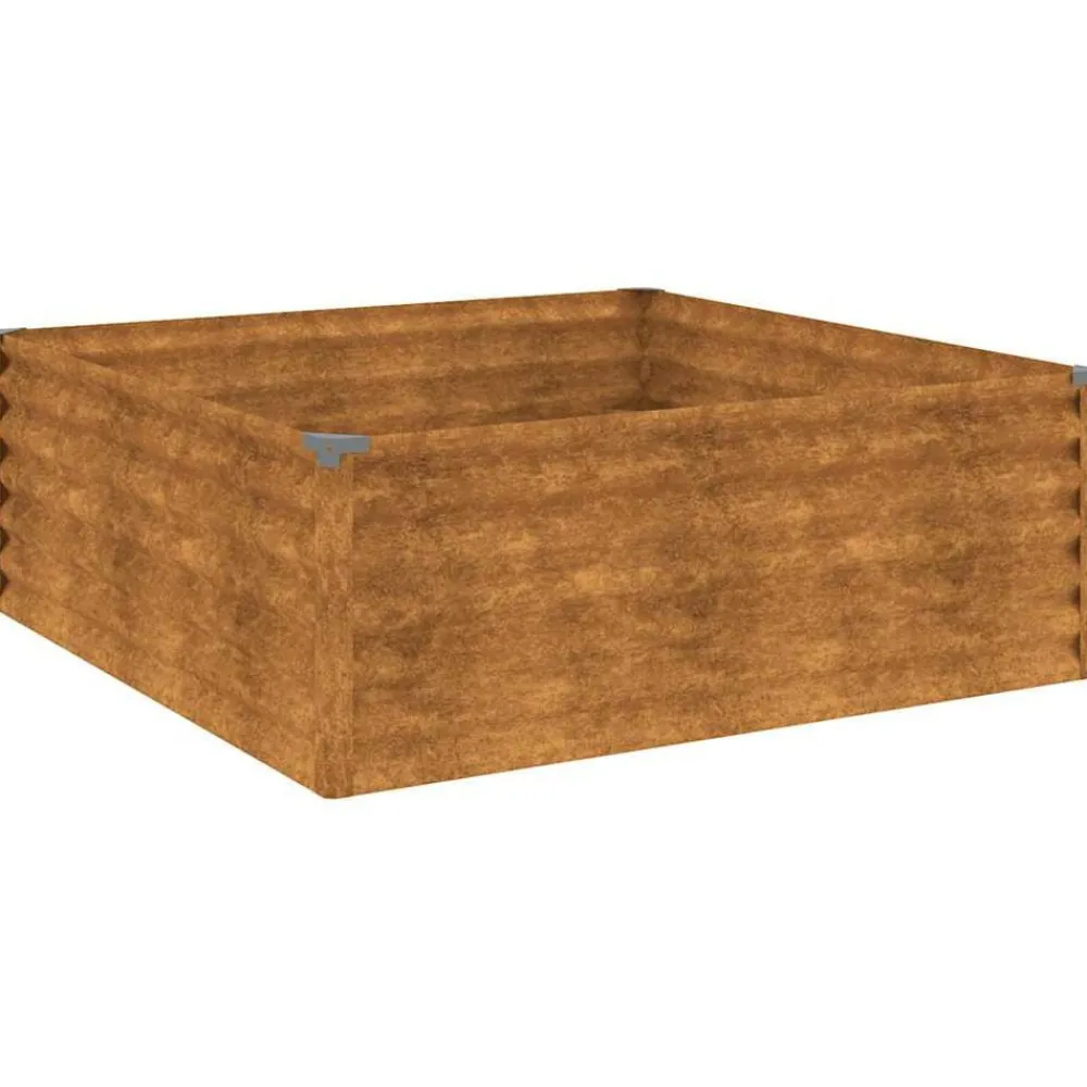 Pelouses & Jardins-vidaXL Lit surélevé de jardin 100x100x36 cm acier corten