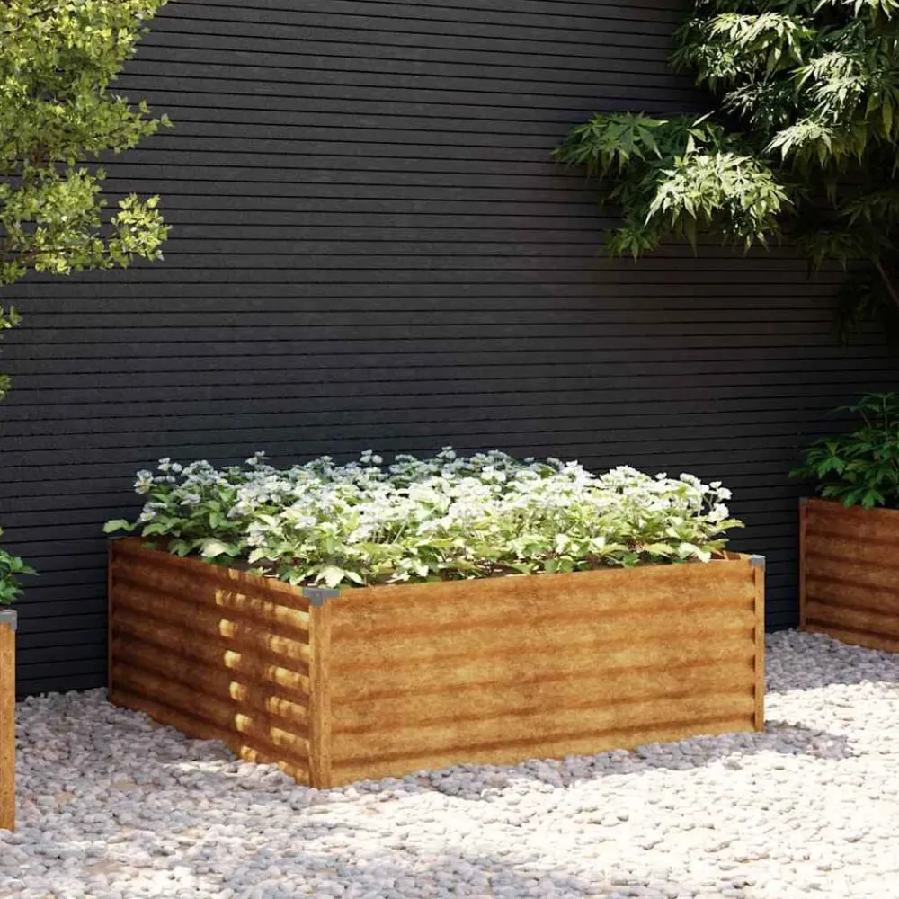 Pelouses & Jardins-vidaXL Lit surélevé de jardin 100x100x36 cm acier corten