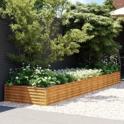 Pelouses & Jardins-vidaXL Lit surélevé de jardin 387x100x36 cm acier corten