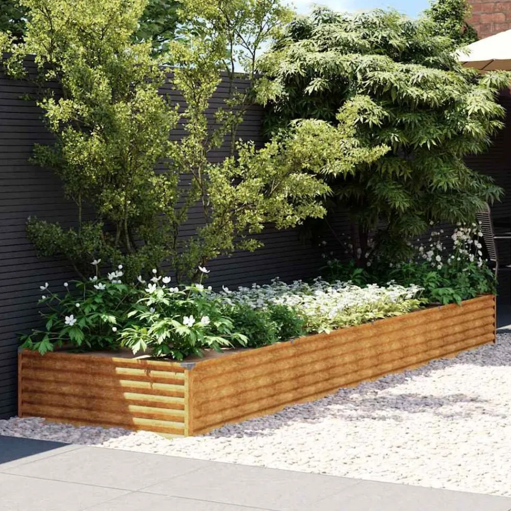Pelouses & Jardins-vidaXL Lit surélevé de jardin 387x100x36 cm acier corten