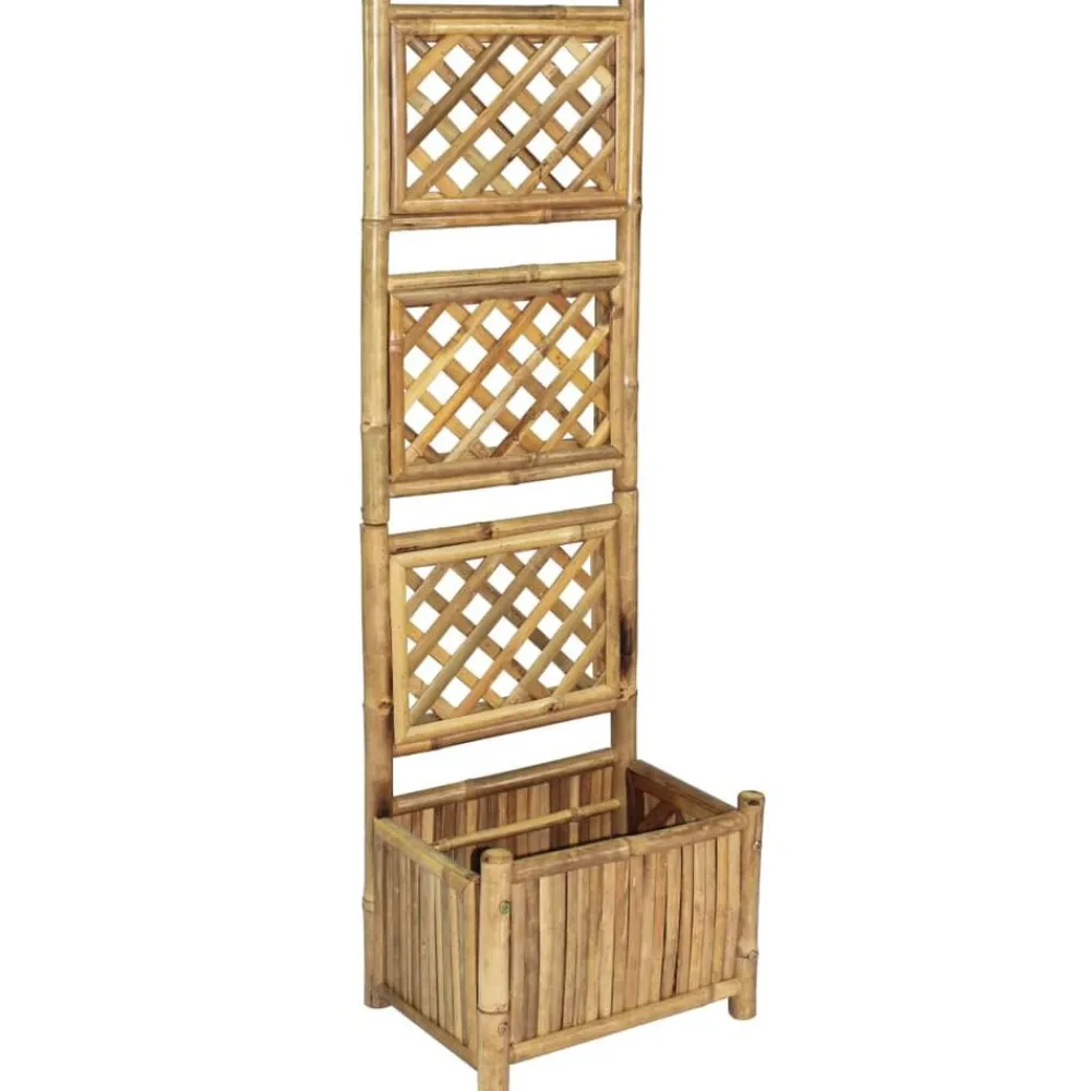 Pelouses & Jardins-vidaXL Lit surélevé de jardin avec treillis Bambou 40 cm