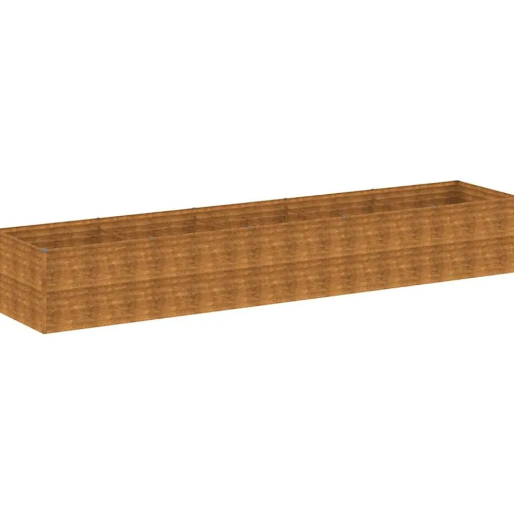 vidaXL Lit surélevé de jardin 479x100x69 cm acier corten