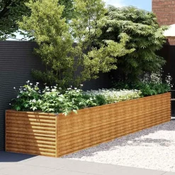 vidaXL Lit surélevé de jardin 479x100x69 cm acier corten