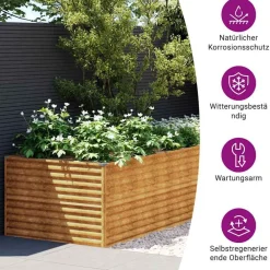 vidaXL Lit surélevé de jardin 479x100x69 cm acier corten