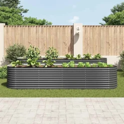 vidaXL Lit surélevé de jardin 400x80x81 cm Acier galvanisé