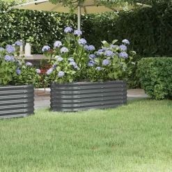 vidaXL Lit surélevé de jardin Acier galvanisé