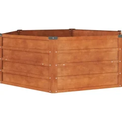 Pelouses & Jardins-vidaXL Lit surélevé de jardin rouillé 129x129x45 cm acier corten