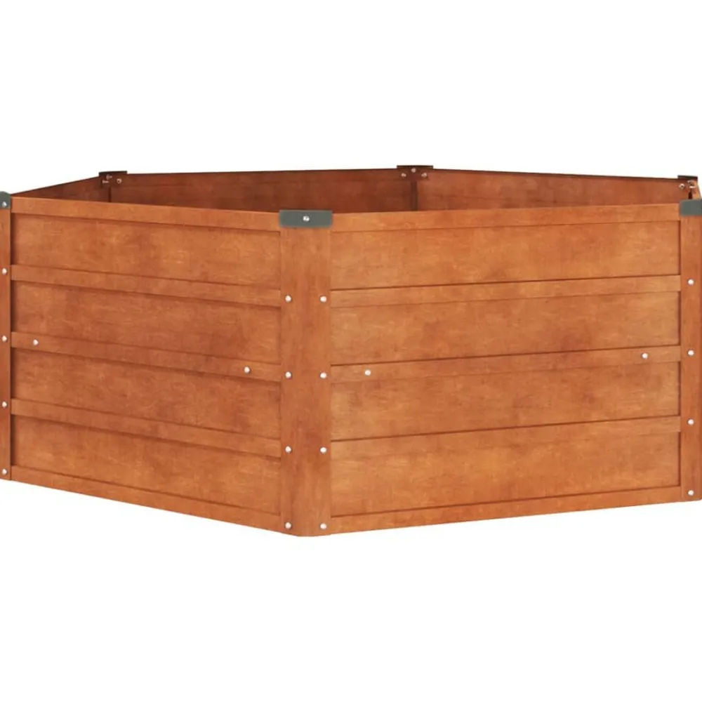 Pelouses & Jardins-vidaXL Lit surélevé de jardin rouillé 129x129x45 cm acier corten