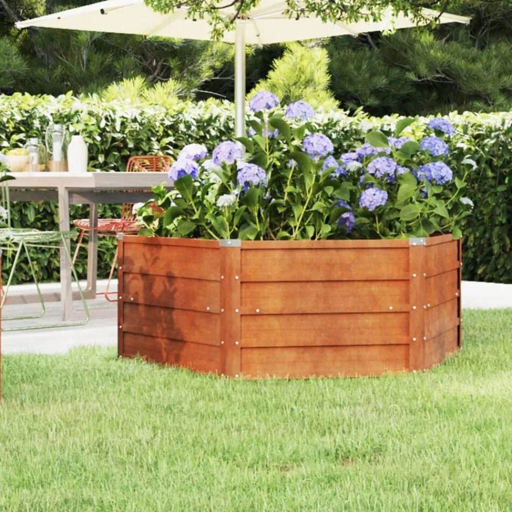 Pelouses & Jardins-vidaXL Lit surélevé de jardin rouillé 129x129x45 cm acier corten