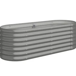 Pelouses & Jardins-vidaXL Lit surélevé de jardin Acier galvanisé 114x40x36 cm Gris