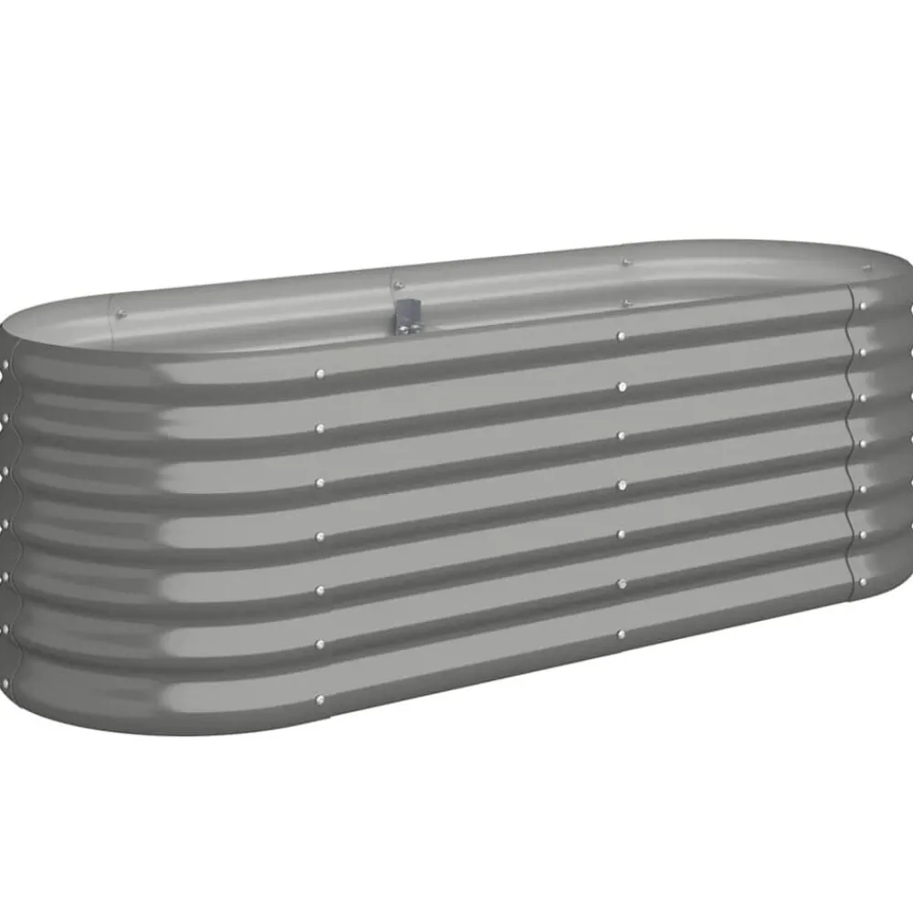 Pelouses & Jardins-vidaXL Lit surélevé de jardin Acier galvanisé 114x40x36 cm Gris