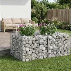 Clôtures & Barrières-vidaXL Lit surélevé gabion Argenté 100 x 100 x 60 cm Acier galvanisé