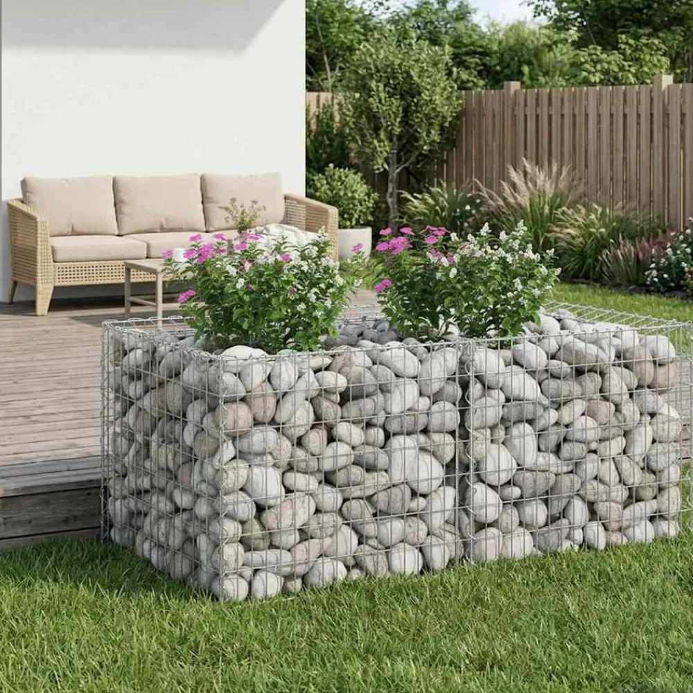 Clôtures & Barrières-vidaXL Lit surélevé gabion Argenté 100 x 100 x 60 cm Acier galvanisé