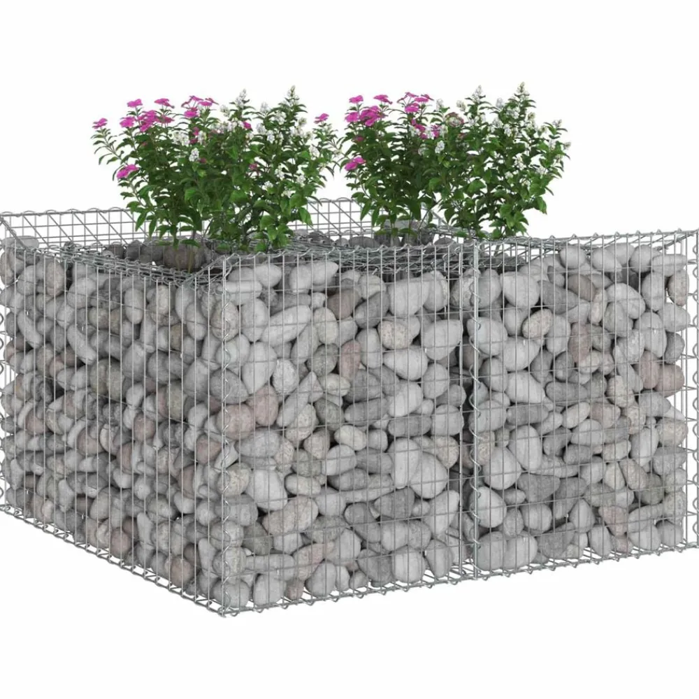 Clôtures & Barrières-vidaXL Lit surélevé gabion Argenté 100 x 100 x 60 cm Acier galvanisé