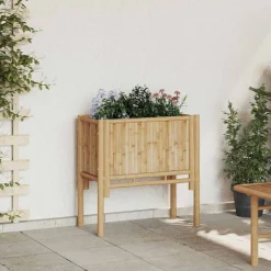 Pelouses & Jardins-vidaXL Lit surélevé Marron 70 x 35 x 70 cm Bambou