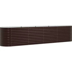 Pelouses & Jardins-vidaXL Lit surélevé 400 x 80 x 81 cm Acier Marron
