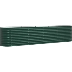 Pelouses & Jardins-vidaXL Lit surélevé 400 x 80 x 81 cm Acier Vert