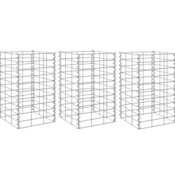 Pelouses & Jardins-vidaXL Lits surélevés en gabion 3 pcs 30x30x50 cm Fer