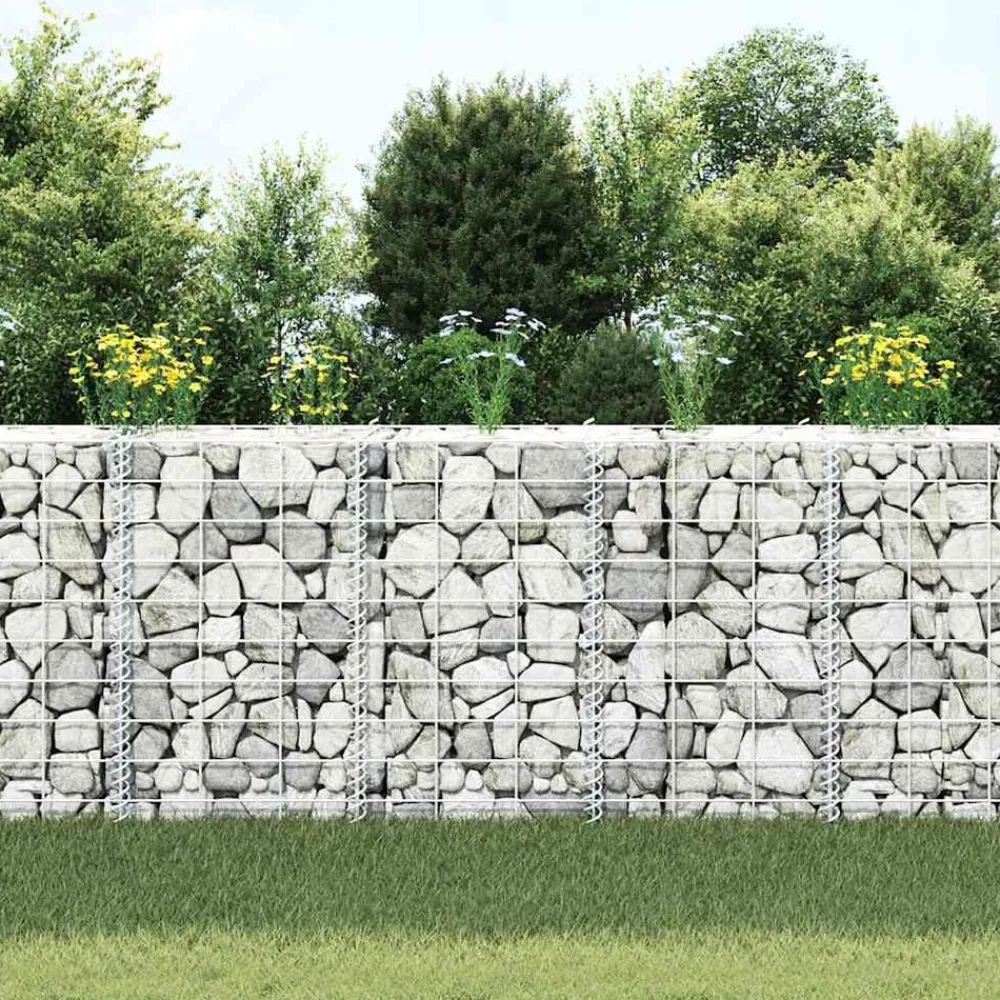 Pelouses & Jardins-vidaXL Lits surélevés en gabion 3 pcs 30x30x50 cm Fer