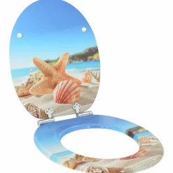 Plomberie-vidaXL lot de 2 Sièges WC MDF couvercle fermeture en douceur Coquille