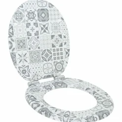 vidaXL lot de 2 Sièges WC MDF Couvercle à fermeture douceur Porcelaine