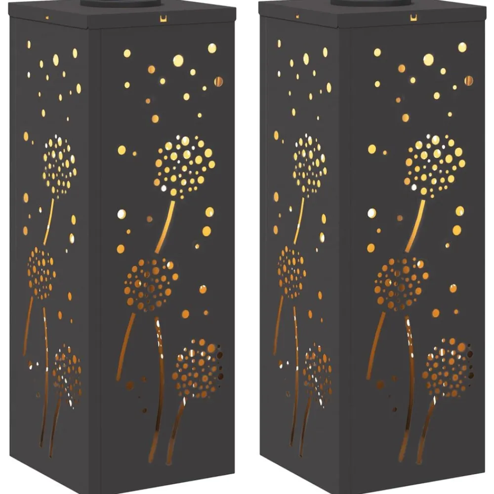 vidaXL Lumière de chemin LED solaire 2 pcs Acier laminé à froid