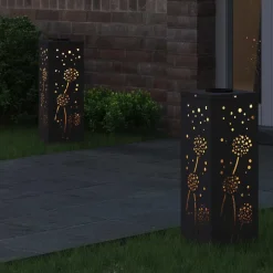 vidaXL Lumière de chemin LED solaire 2 pcs Acier laminé à froid