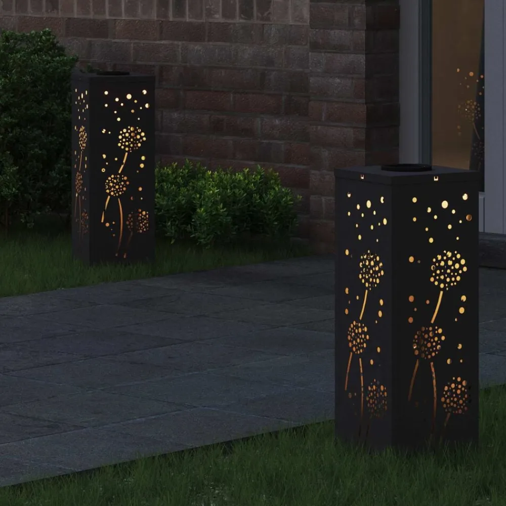 vidaXL Lumière de chemin LED solaire 2 pcs Acier laminé à froid