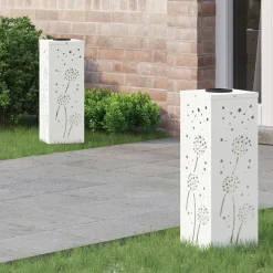 Luminaires-vidaXL Lumière de chemin LED solaire 2 pcs Acier laminé à froid Blanc