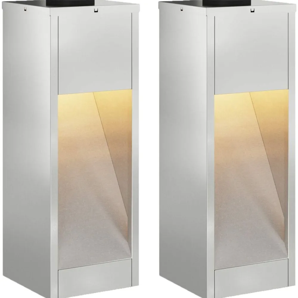 vidaXL Lumière de Chemin LED Solaire 2 pcs Argenté Galvanisé