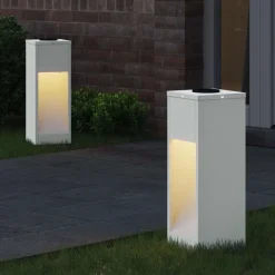 vidaXL Lumière de Chemin LED Solaire 2 pcs Acier laminé à froid