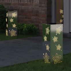 vidaXL Lumière de chemin LED solaire 2 pcs Argenté