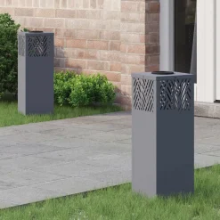 Luminaires-vidaXL Lumière de chemin LED solaire 2 pcs Anthracite