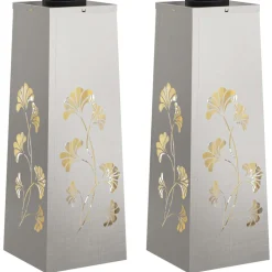 vidaXL Lumière de chemin LED solaire 2 pcs Argenté