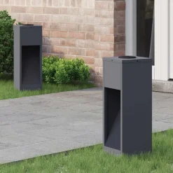 Luminaires-vidaXL Lumière de Chemin LED Solaire 2 pcs Anthracite