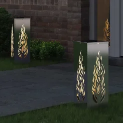 Luminaires-vidaXL Lumière de chemin LED solaire 2 pcs Argenté Acier inoxydable