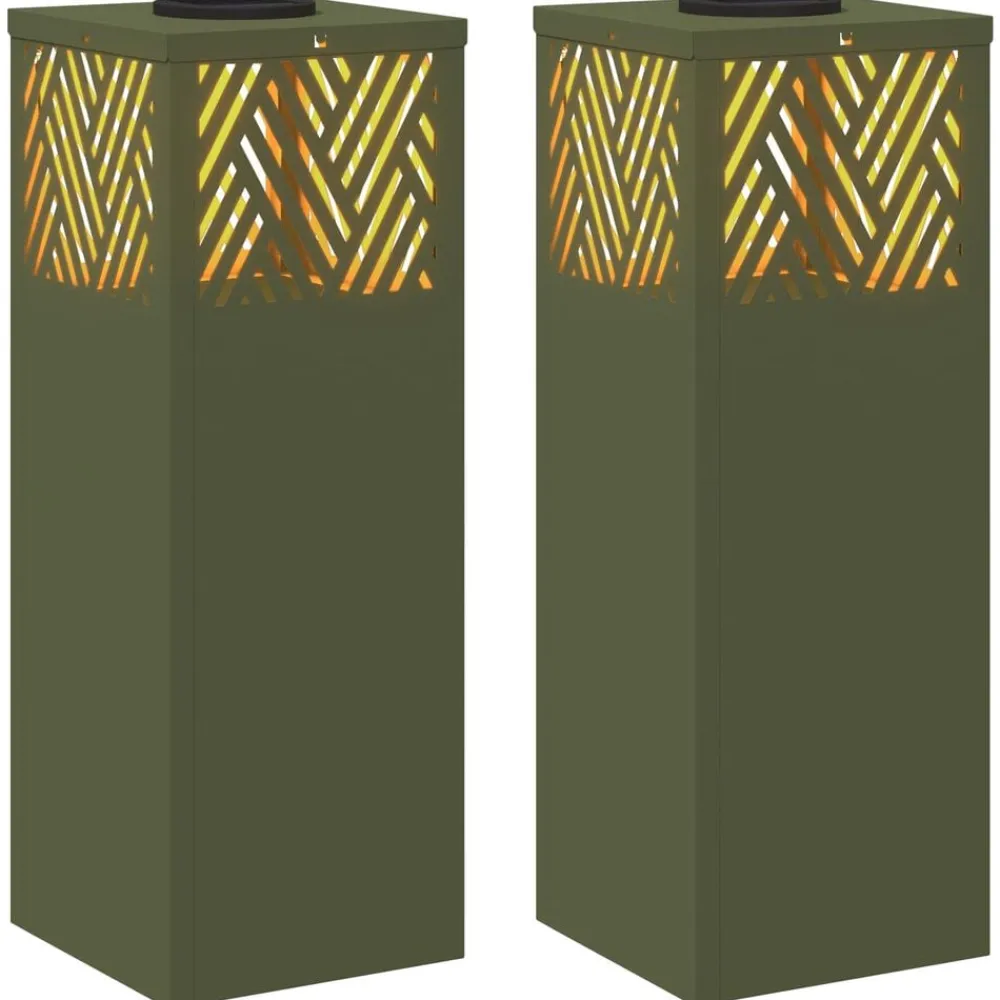 vidaXL Lumière de chemin LED solaire 2 pcs
