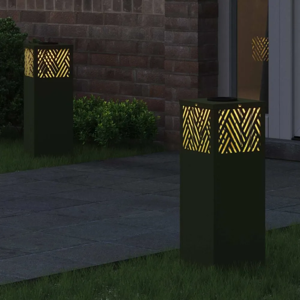 vidaXL Lumière de chemin LED solaire 2 pcs