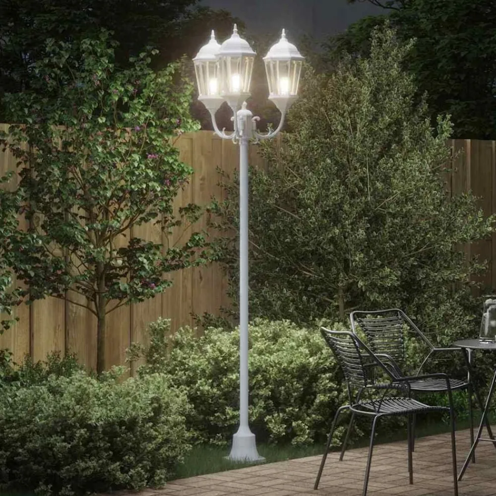 vidaXL Lumière de jardin 57 x 49 x 241 cm Aluminium et verre