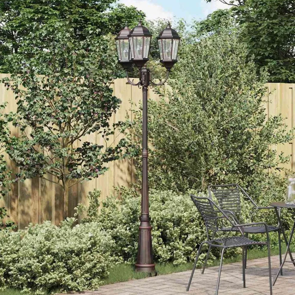 Luminaires-vidaXL Lumière de jardin Bronze 61 x 5 x 25 cm Aluminium et verre 3