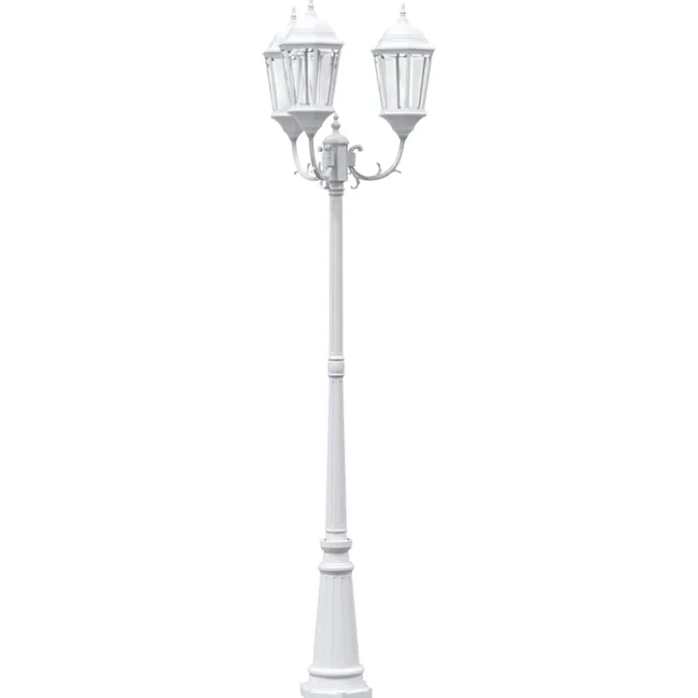 Luminaires-vidaXL Lumière de jardin Blanc 61 x 5 x 25 cm Aluminium et verre 3