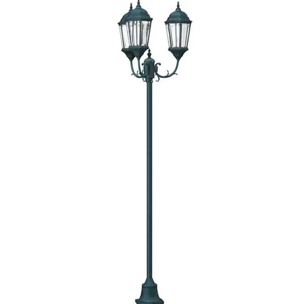 Luminaires-vidaXL Lumière de jardin Vert vintage brossé 57 x 49 x 241 cm Vert foncé