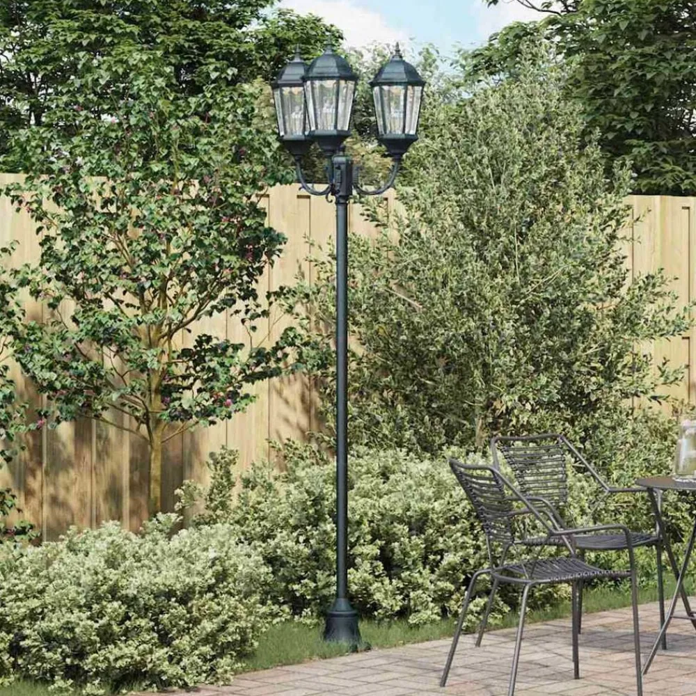 Luminaires-vidaXL Lumière de jardin Vert vintage brossé 57 x 49 x 241 cm Vert foncé
